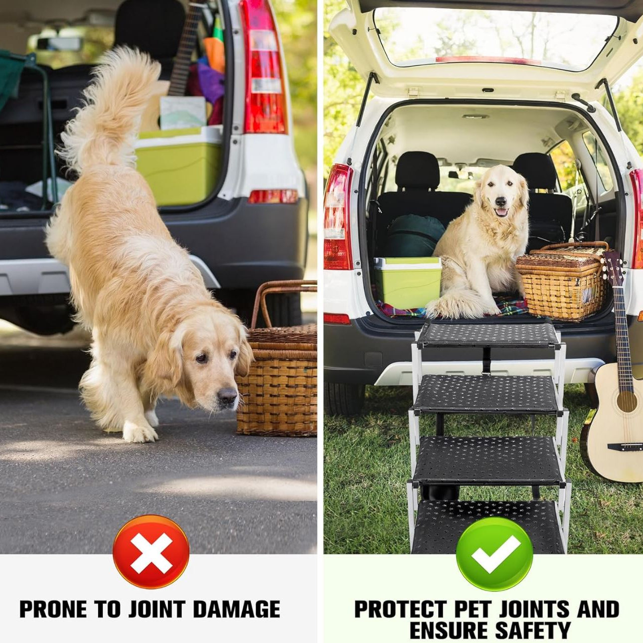 Portable Folding Dog Stairs – for Cars, SUVs & Trucks