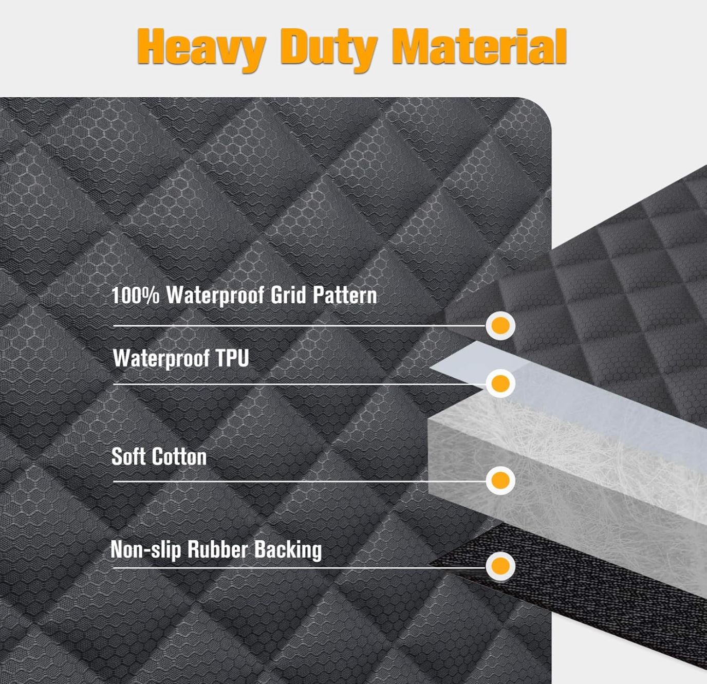 XL Floor Cover for Full-Size Crew Cab Trucks with Fold Up Seats