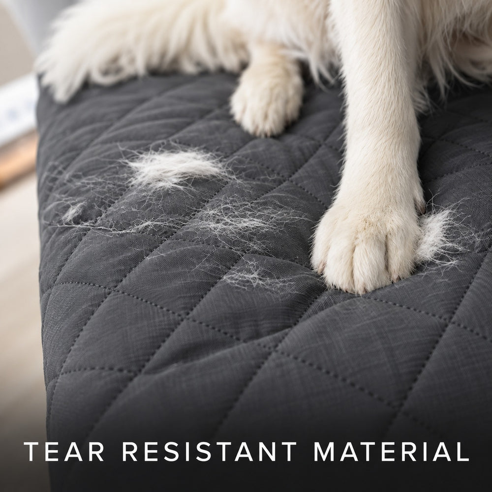 Close-up of the Couch Guard tear-resistant quilted material