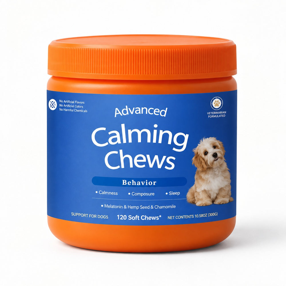 Calm Ride calming chews jar, studio shot