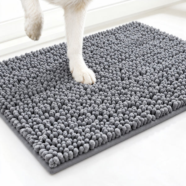 MudStop absorbent chenille microfiber dog mat