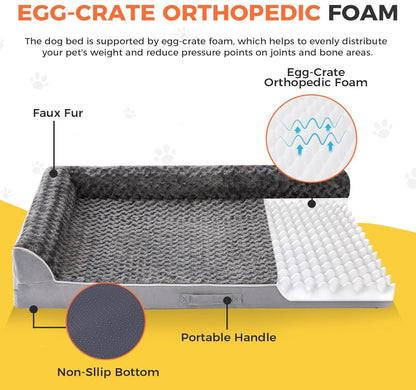 XL Orthopedic Waterproof Dog Bed for Large Dogs