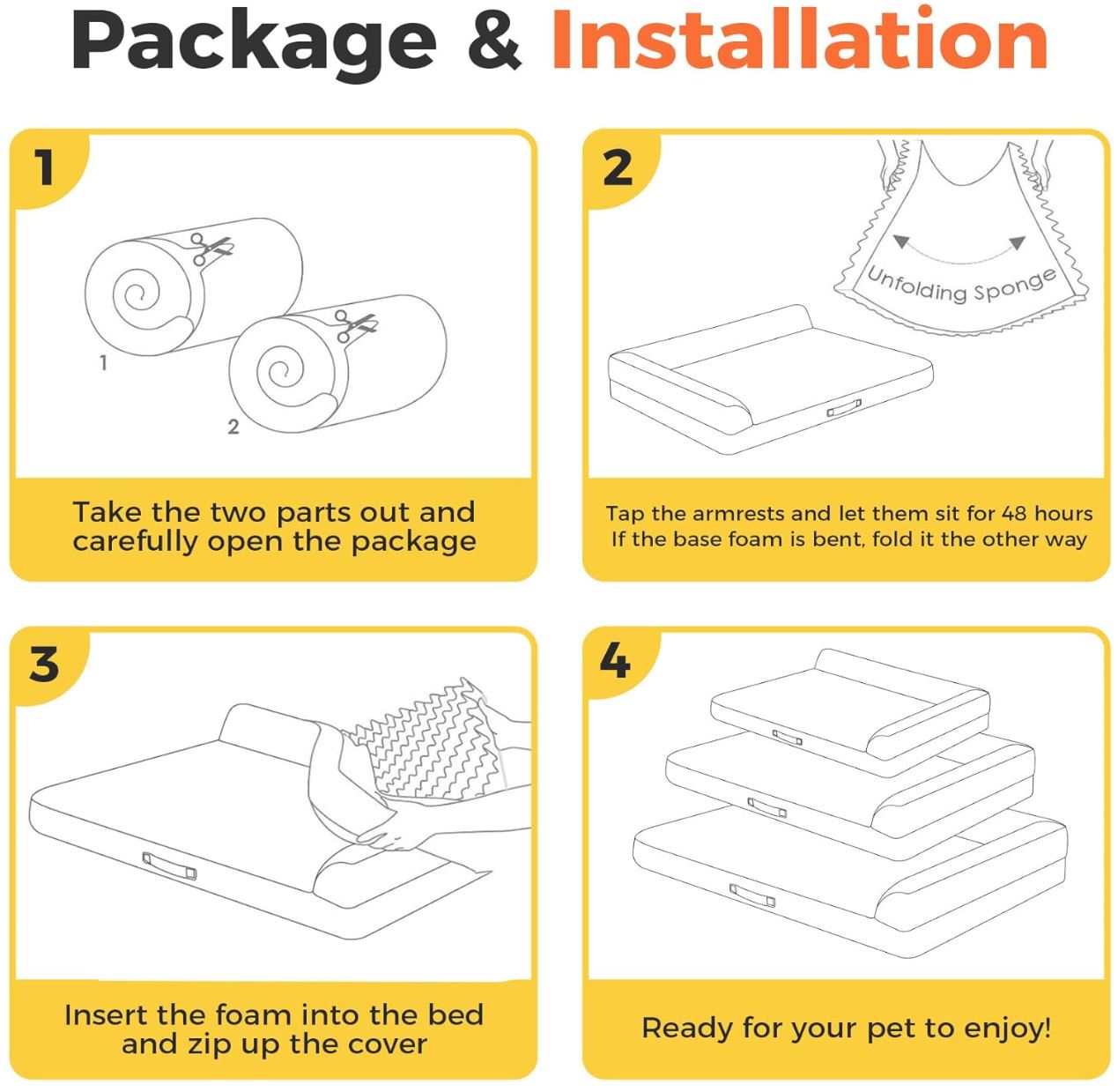 XL Orthopedic Waterproof Dog Bed for Large Dogs