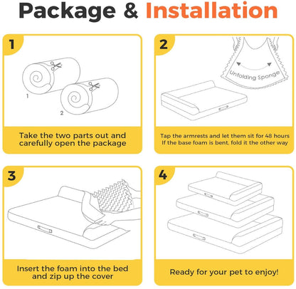 XL Orthopedic Waterproof Dog Bed for Large Dogs