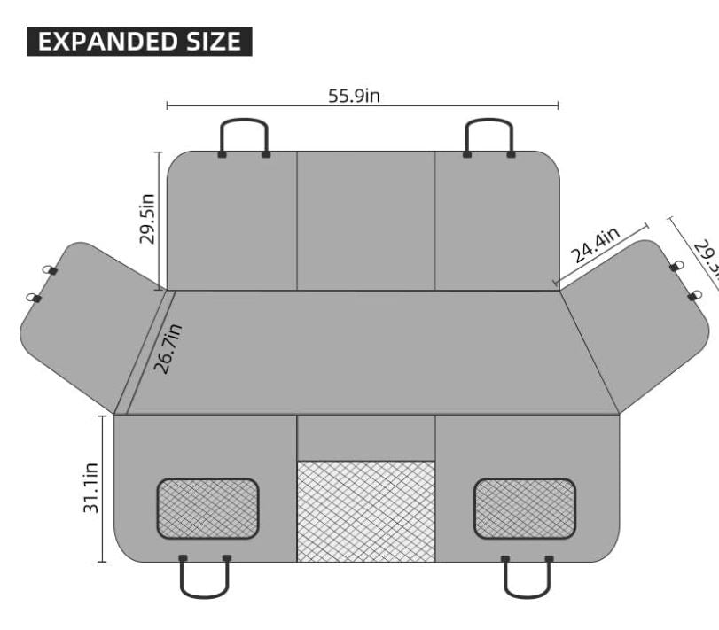XL Floor Cover for Full-Size Crew Cab Trucks with Fold Up Seats